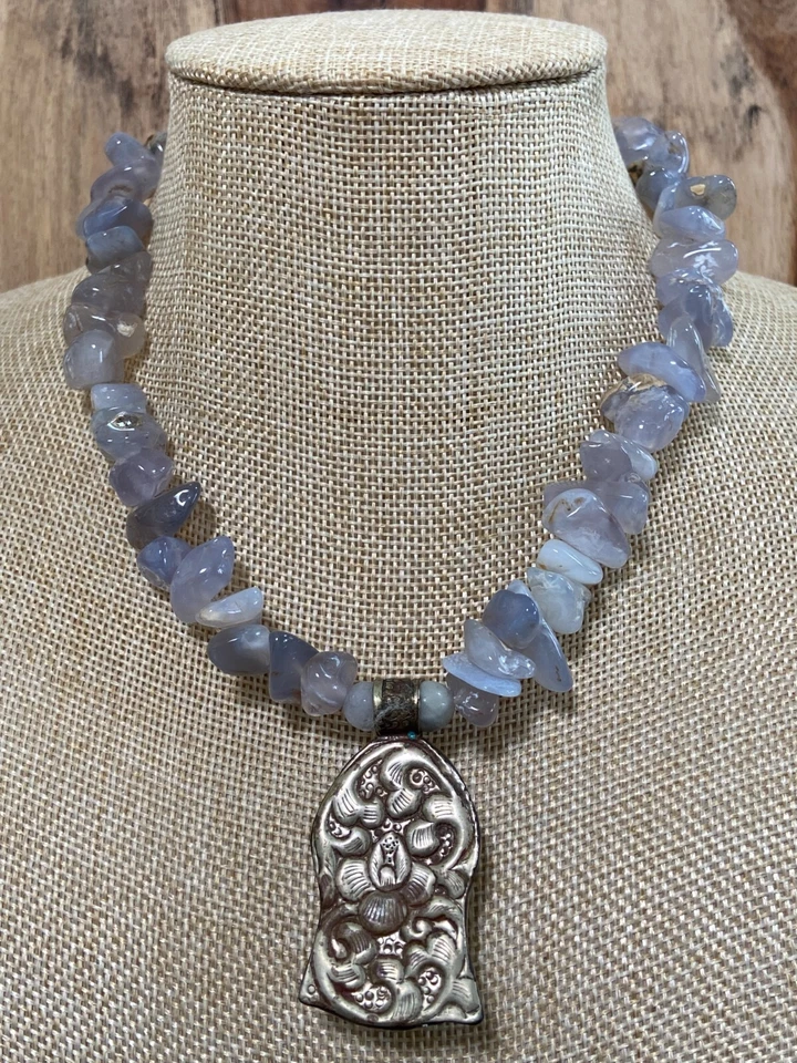 Ожерелье с синим авантюрином - кулон Будды - Изображение 4 из 4