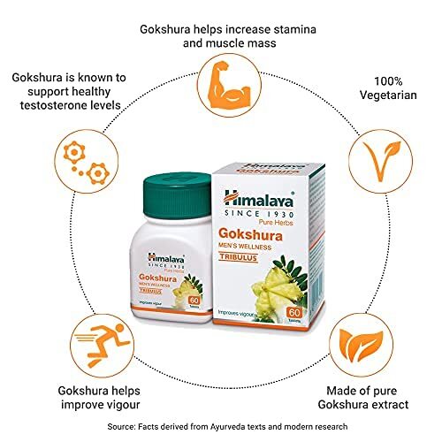 Himalaya Gokshura Men's Wellness Tablets 60 TabletsTribulus Improves vigour - Picture 3 of 3