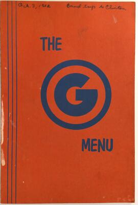 1952 The G Original Vintage Restaurant Menu | eBay