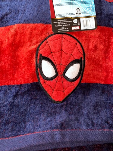 MARVEL SPIDER-MAN BEACH TOWEL WITH EMBROIDERED APPLIQUE 34in x 63in NWT COTTON - 第 4/4 張圖片