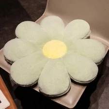 19.29" Green Flower Plush Pillow - Six Petal Flower Shaped Throw Cushion for Hom