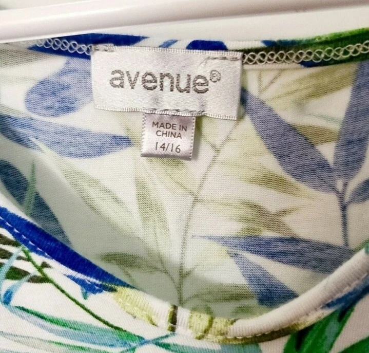 Blusa Top AVENUE Para Mujer 14/16 Verde Tropical, Azul Wb1 Foto 2 de 4