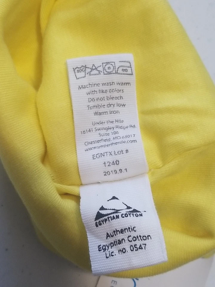 Under the Nile Organic Cotton Baby Hat Cap Yellow Knit Fabric Size 3-6 Months - Image 4 of 4