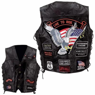 Weste Lederjacke Adler Live To Ride Route 66 - Country Biker Übergröße