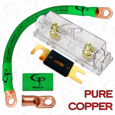 300 AMP ANL Fuse Holder INLINE Block BATTERY INSTALL KIT 1/0 AWG GAUGE COPPER G