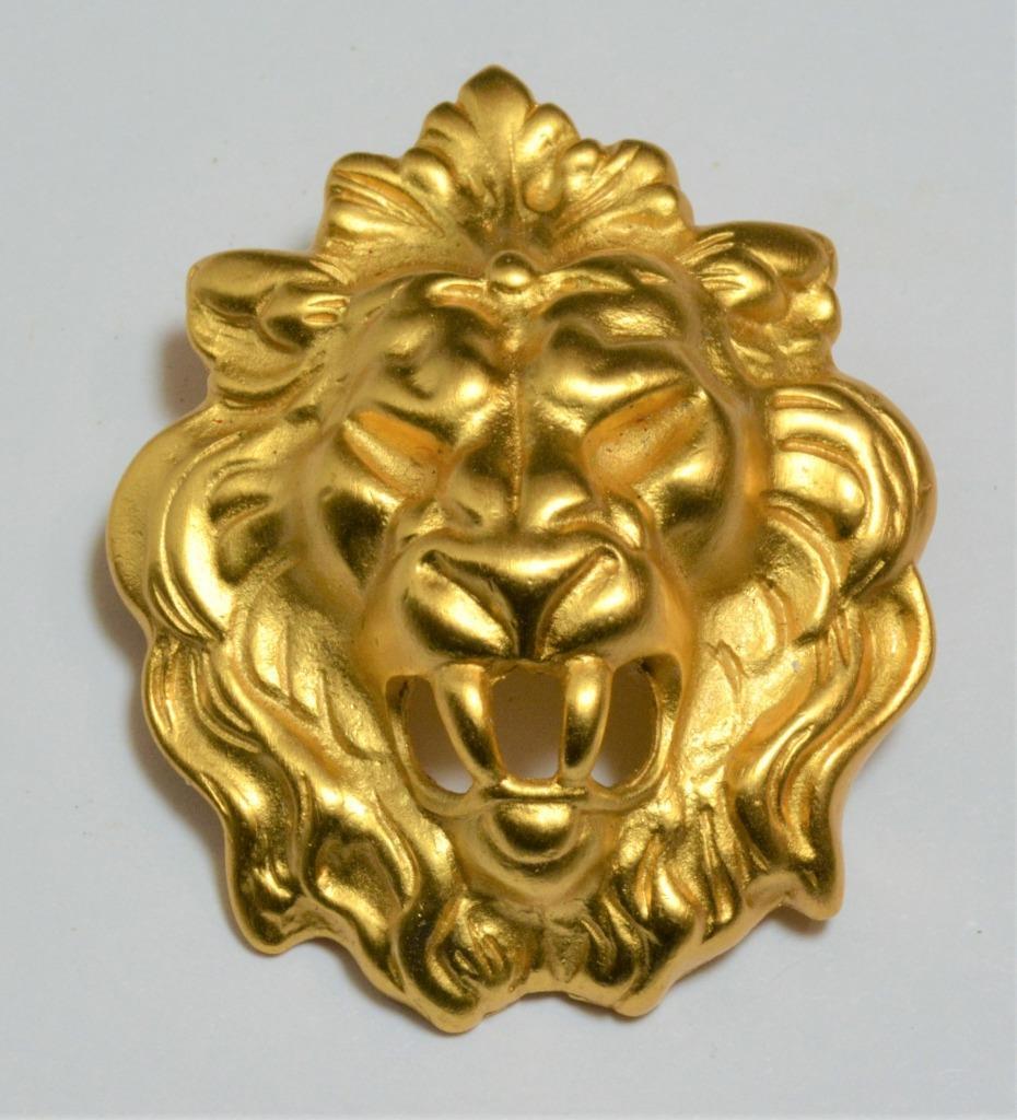 Vintage Gold Anne Klein Brooch Hair Clip accessory Anne Klein Vintage Hair Clip, Vintage Anne Klein, Gold Lion  main image 4