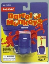 BARREL OF MONKEYS BASIC FUN KEY CHAIN FACTORY SEALED PACKAGING 1998
