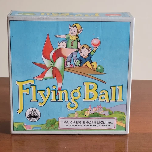 Antique Parker Bros Flying Ball Game in Box Elves, Pixies Circa 1900 Rare Find