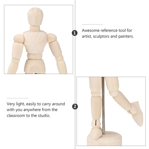 3 Pcs Marionette meilleur Gelenkpuppe Künstler-Schaufensterpuppe Aus Holz Mann Büro