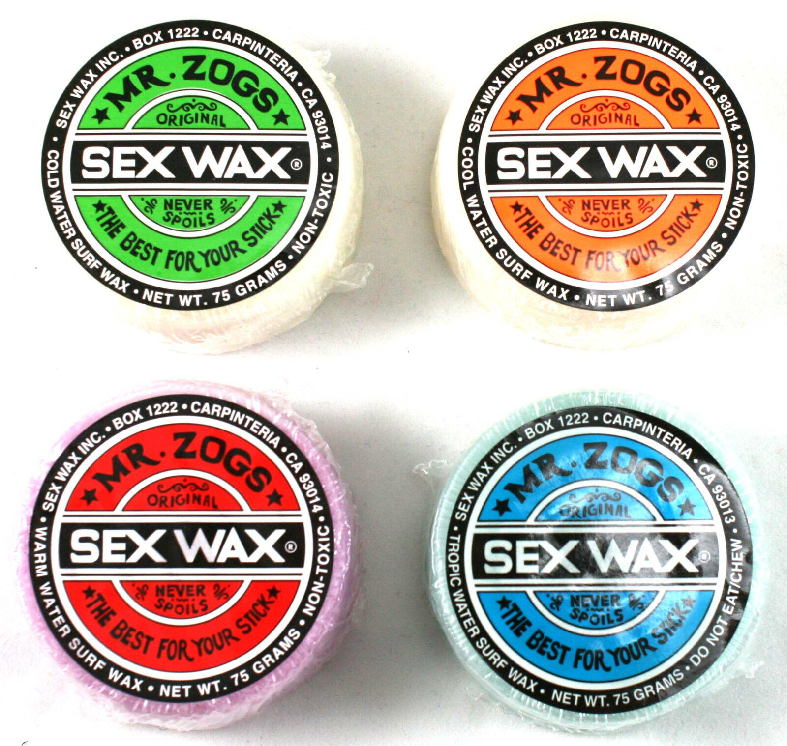 Mr Zogs Sex Wax Original Surfboard Wax Block Cold Cool Warm Or Tropical Ebay