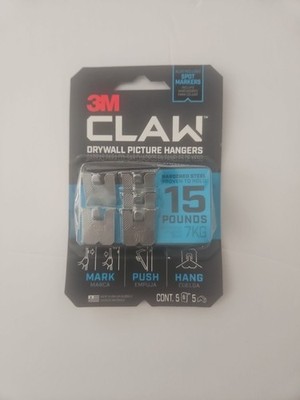 3M Claw Drywall Picture Hanger Temporary Spot Marker, Holds 15 Lb 1 Pack Of 5.