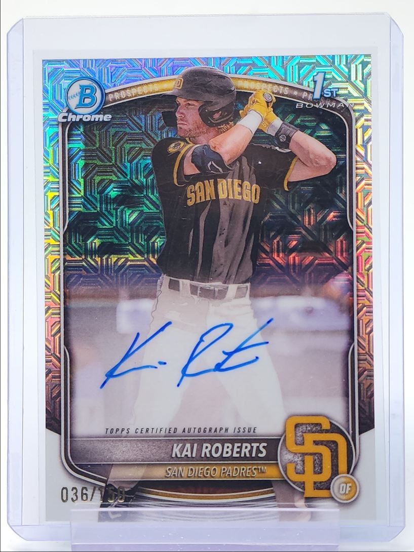 KAI ROBERTS 2025 BOWMAN CHROME 1ST HTA CHOICE REFRACTOR AUTO /150 Q0845