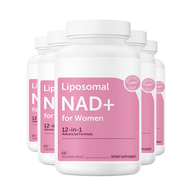 5-Pack Liposomal NAD Capsules - NAD+ for Women Dietary Supplement - 300 Caps