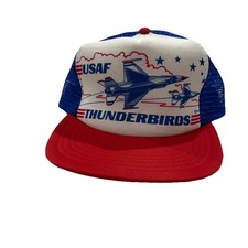 Vintage USAF Thunderbirds Snapback Foam Mesh Back Trucker Hat U.S. Air Force