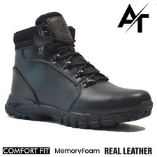 MENS LEATHER WATERPROOF MEMORY FOAM HIKING WALKING ANKLE WINTER TRAINERS BOOTS