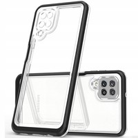 Hurtel Clear 3IN1 Case FÜR Samsung Galaxy A22 4G MIT Flexiblem Rahmen