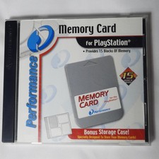 Performance Memory Cards Sony PlayStation 1 PS1  Case Holder And Extra Card