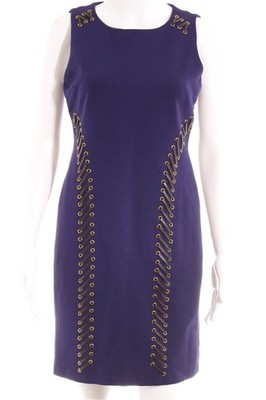 CARMEN MARC VALVO Etuikleid Damen Kleid Gr. DE 34 dunkelviolett Casual-Look