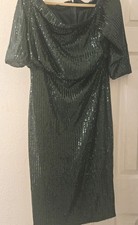 Green Shein Metallic Midi Sequin Stretch St. Paddy Day Event Bodycon Dress XL