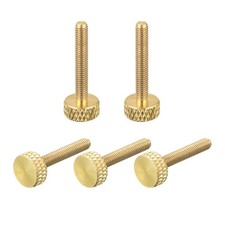 5Pcs Brass Knurled Thumb Screws M3x20mm Flat Grip Bolt Knobs Fasteners