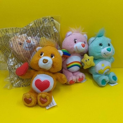 Vintage Care Bears Mcdonalds Mini Plüschtiere Komplettsatz x 4 Bären 2004