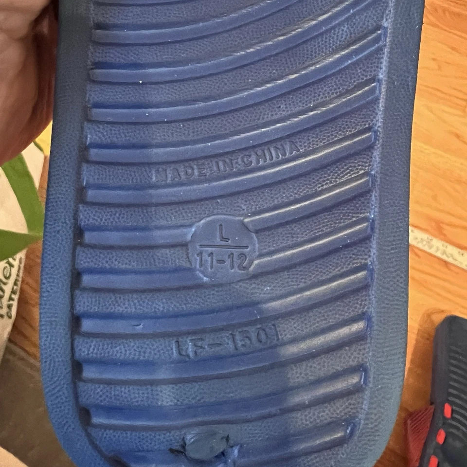 Sandalias Chicago Cubs Para Hombre Logo Grande Chanclas Toboganes, Talla Grande (11/12) Nuevas Foto 3 de 3