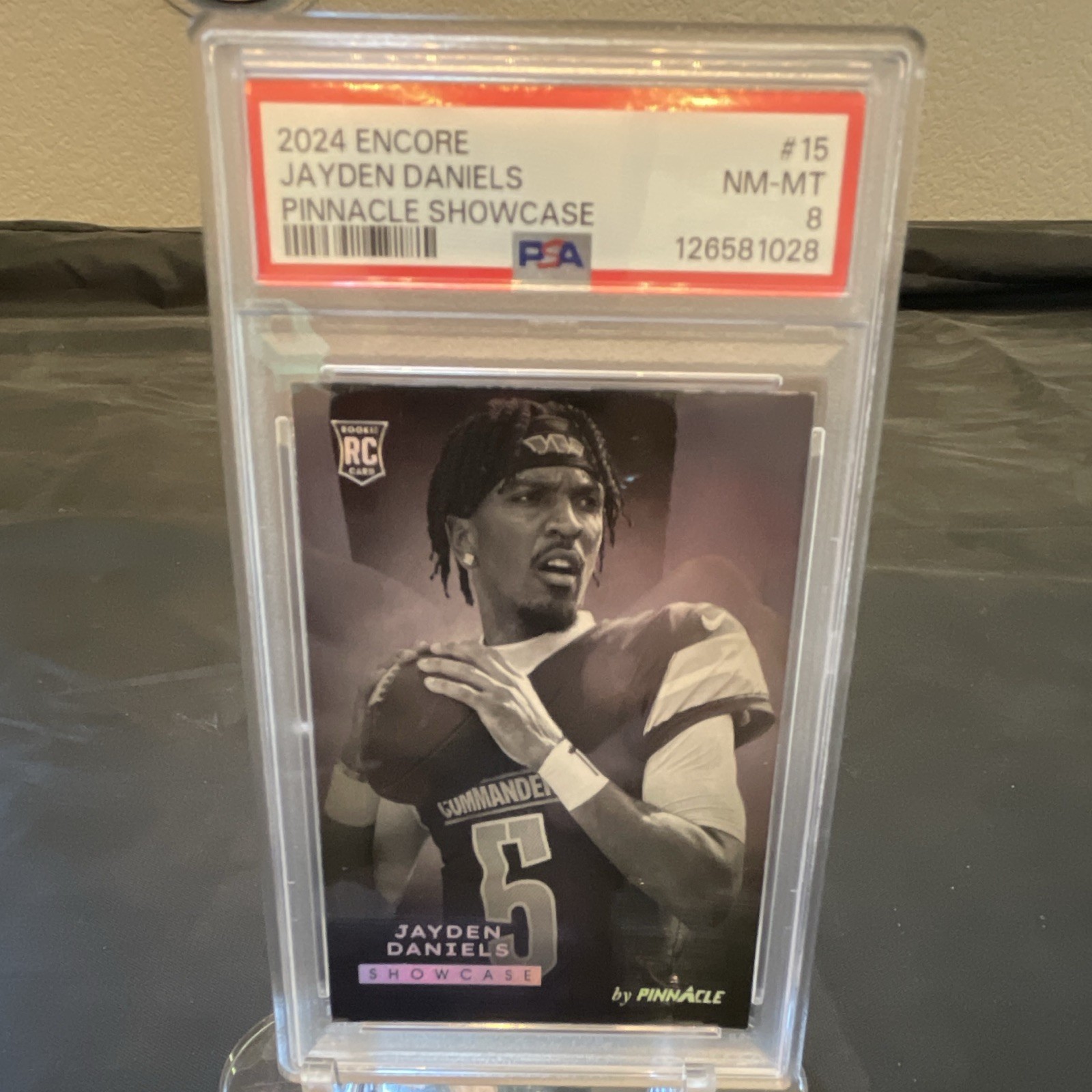 Panini 2024 Encore Pinnacle Showcase Jayden Daniels Rookie #15 PSA 8 CASE HIT!🔥