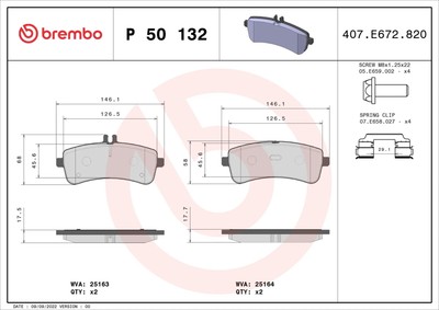 BREMBO P 50 132 Ceramic Brake Pad For MERCEDES Amg gt 18  C-Class 14  C-Class 13