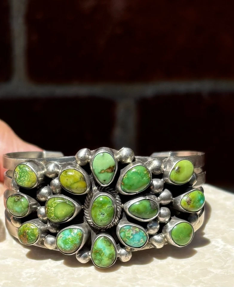 Sonoran Mountain Turquoise Cuff Bracelet Sterling Silver Kathleen Chavez New - Image 4 of 4