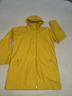 Helly Hansen Women's Yellow Rain Jacket Hooded Waterproof Outerwear XL