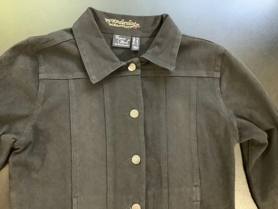 Chaqueta vaquera negra para mujer con Control My Wonder talla XS Foto 3 de 4