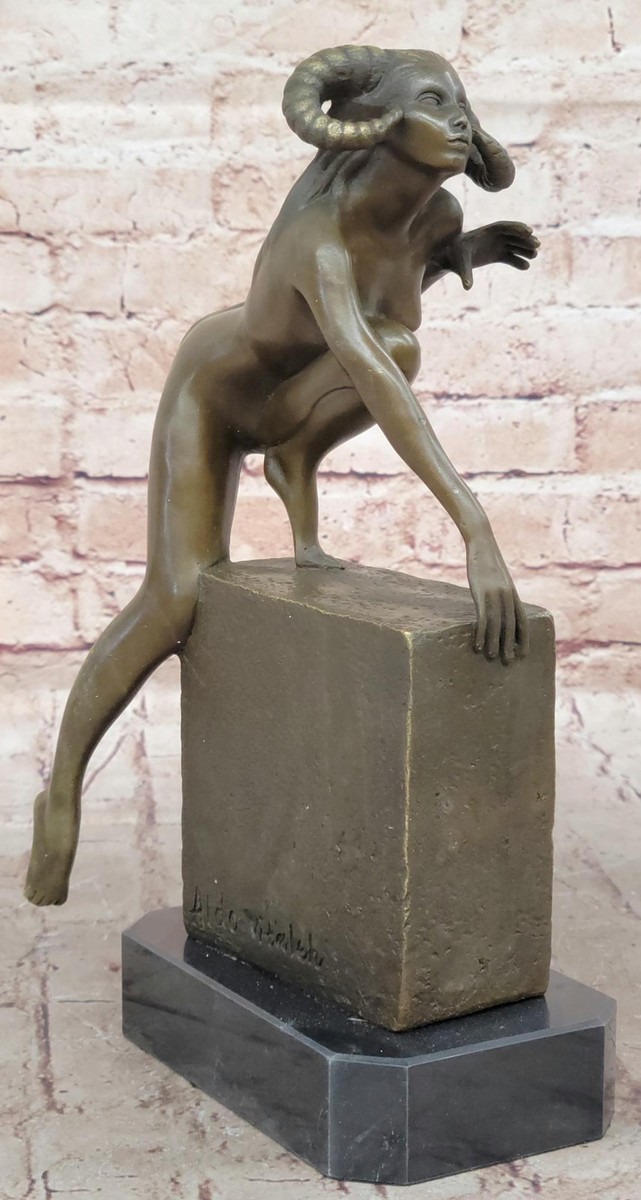 Satan Lucifer Devil Statue Bronze Satanism Baphomet Hot Cast Nude Sculpture 