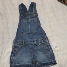 Gap Kids Girls Denim Overall Romper XS 4-5 Sleeveless Pockets Casual