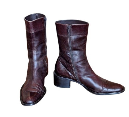 Vintage Women's Banana Republic Italian Leather Boots 90s Size 10 M - Picture 2 of 12