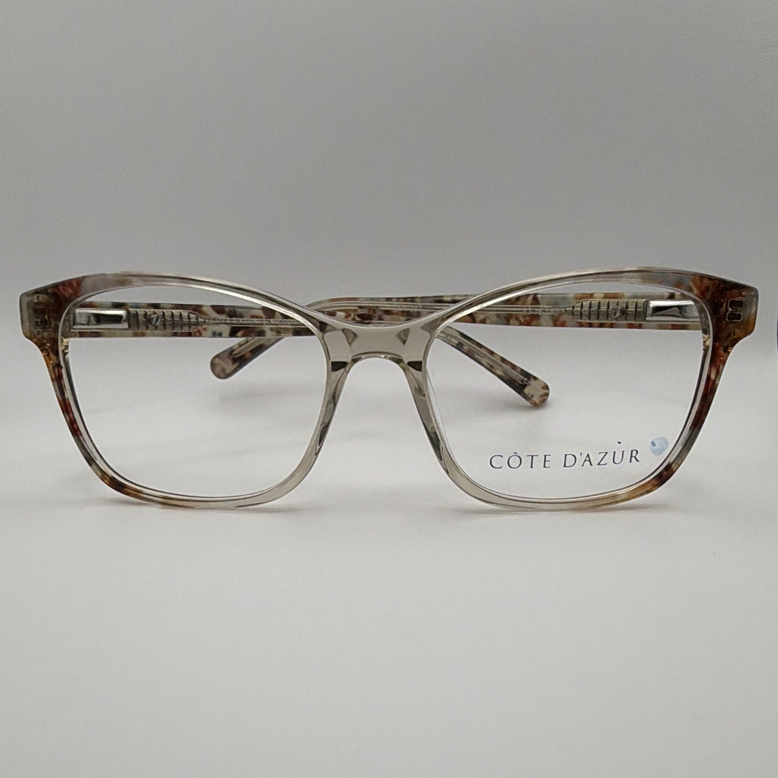 COTE D'AZUR Europa Brown Tortoise Square Full Rim Plastic Frames 53-16-140