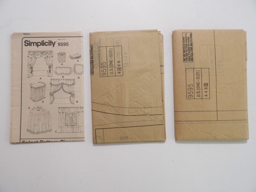 Simplicity 9595 Shower Curtains, Sink Skirt, Toilet Seat Cover Uncut Pattern - Picture 2 of 3