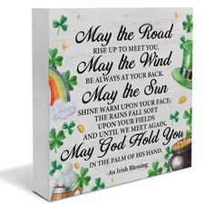 Irish Blessing Decorations St. Patricks Day Decor, Rustic 5 X 5 Inches, MAY