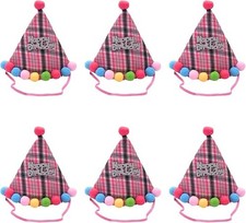 Wowser Happy Birthday Party Headbands Colorful Pom Pom 6 Pack