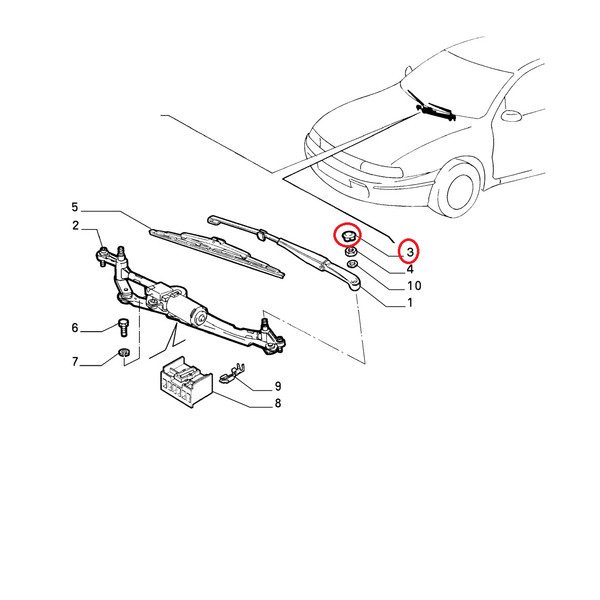 Abzugshaube Arm Scheibenwischer Fiat Bravo - Multipla Original 7784942-image