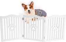 Pet Gate, Wooden Free Standing Dog Gate for Small Dogs and Cats. Great Folding F