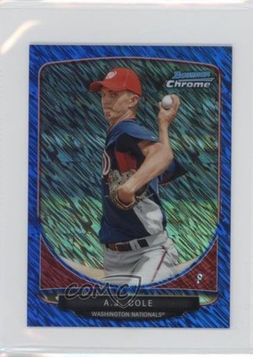 2013 Bowman Cream of the Crop Chrome Mini Refractor Blue Wave 81/250 AJ Cole 0a3