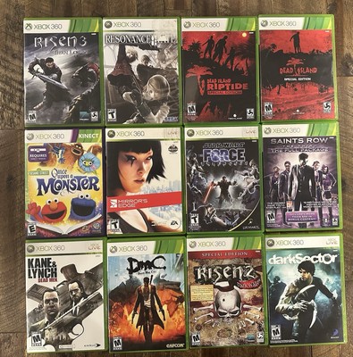 Xbox 360 Lot Mirrors Edge Dmc Risen Dark Sector Resonance Fate Dead Island Saint