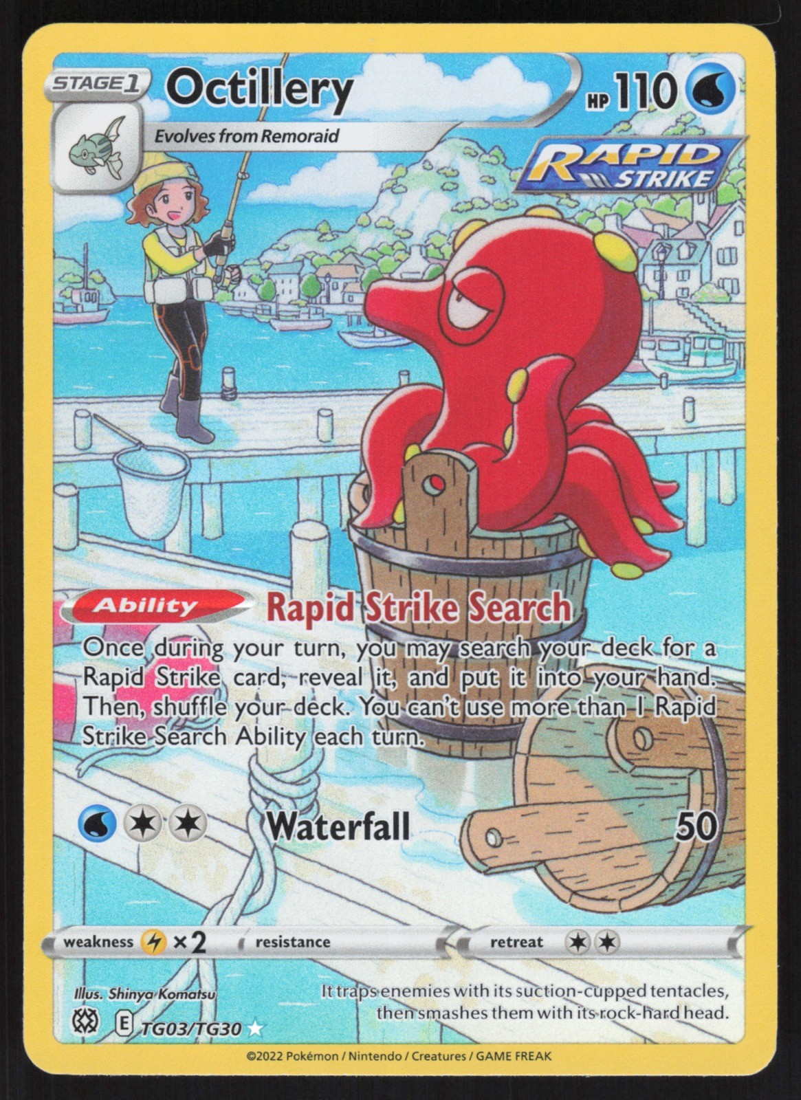 Octillery Holo TG03/TG30 LP SWSH09: Brilliant Stars Trainer Gallery Pokemon Card