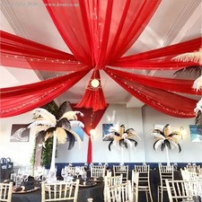 6 Panels Burgundy Wedding Ceiling Drapes 5ftx30ft Ceiling Drapes Chiffon Fabr...