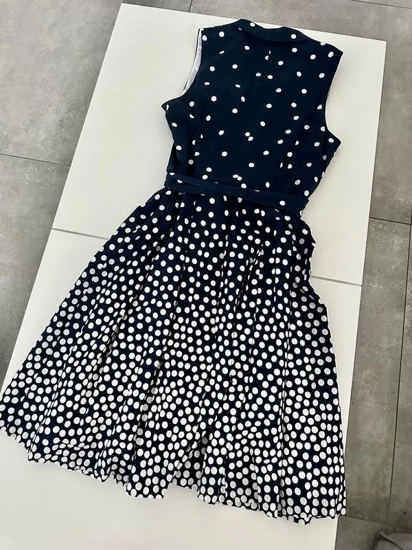 Women Anne Klein Dress Navy Cotton 38 / M / 46 - Bild 2 von 4