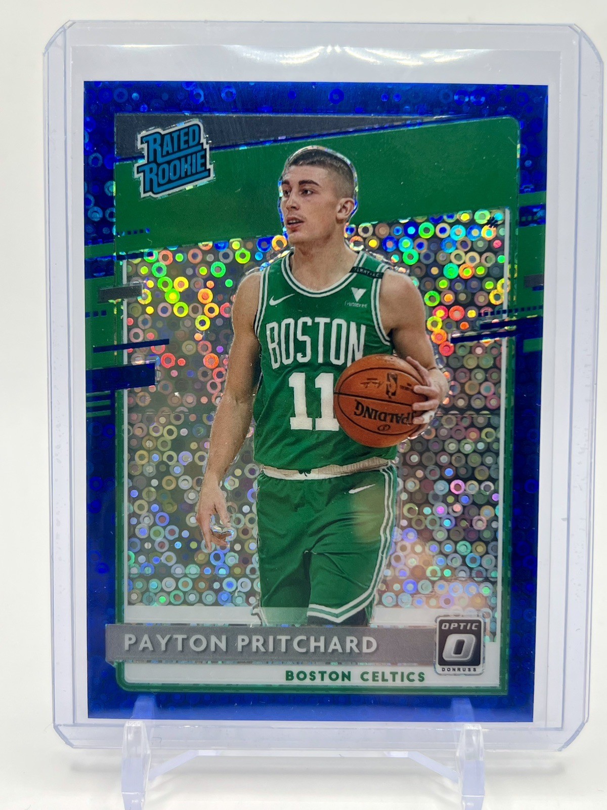 2020-21 DONRUSS OPTIC PAYTON PRITCHARD BLUE DISCO PRIZM REFRACTOR RC SP 37/50