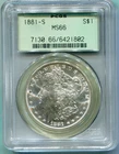 1881-S MORGAN SILVER DOLLAR S$1 PCGS MS66 MS-66 OLD GREEN HOLDER OGH !!!!!!!
