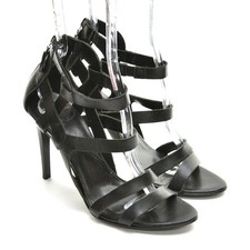 Ladies Diane Von Furstenberg Aphrodite Sandals Pumps 8.5 Black Leather Shoes New