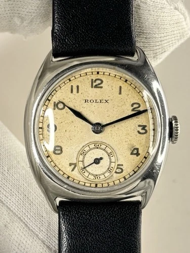 ROLEX Vintage 1930’s Men’s Manual Silver Cushion Dress Watch - 2635