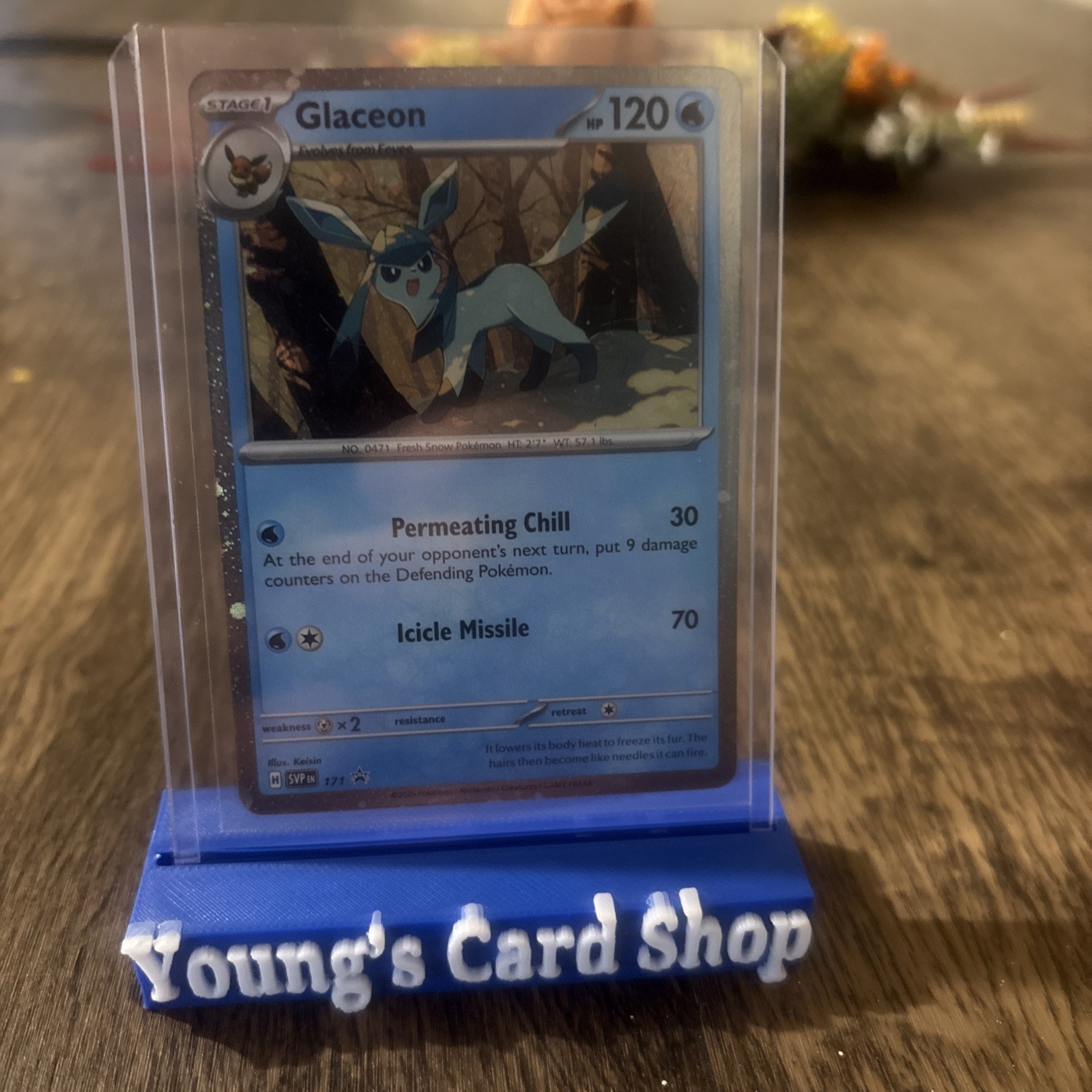 Pokemon Glaceon 171 Scarlet Violet Cosmos Holo Promo SWIRL!!!!!!
